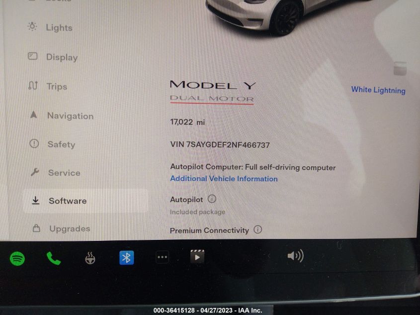 2022 TESLA MODEL Y PERFORMANCE - 7SAYGDEF2NF466737