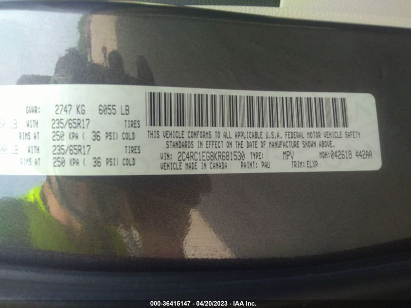 2019 CHRYSLER PACIFICA TOURING L PLUS - 2C4RC1EG8KR681530