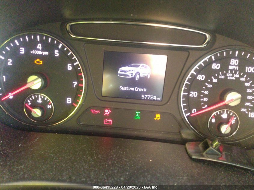 2019 KIA SORENTO LX V6 - 5XYPGDA56KG527534