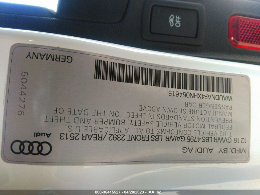 2017 AUDI A4 SEASON OF AUDI PREMIUM - WAUDNAF4XHN054615