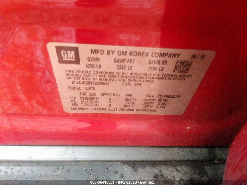2015 BUICK ENCORE PREMIUM - KL4CJDSB9FB230563