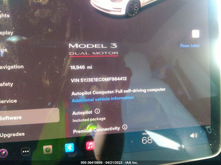 2021 TESLA MODEL 3 PERFORMANCE - 5YJ3E1EC0MF984412