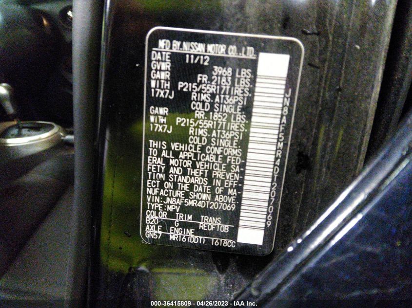 2013 NISSAN JUKE S - JN8AF5MR4DT207069