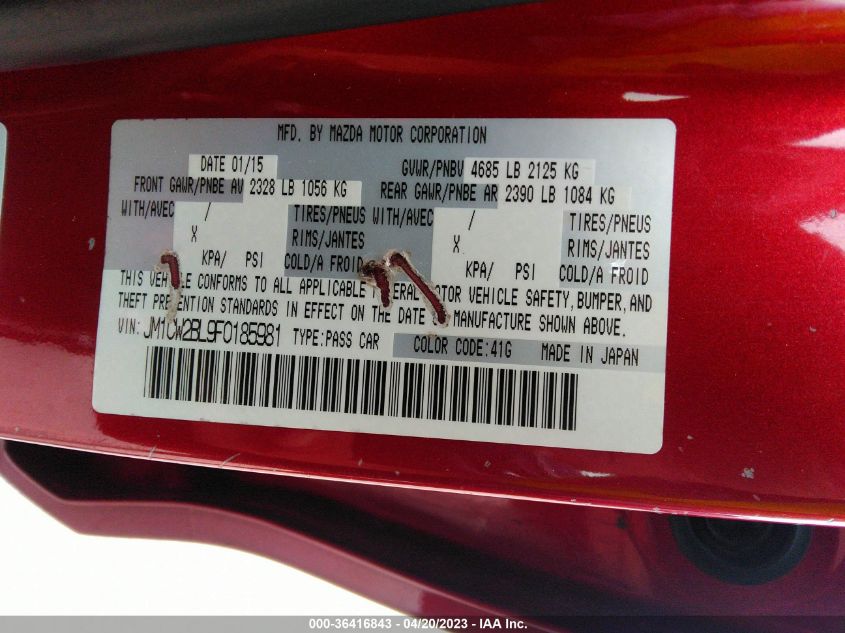 2015 MAZDA MAZDA5 SPORT - JM1CW2BL9F0185981