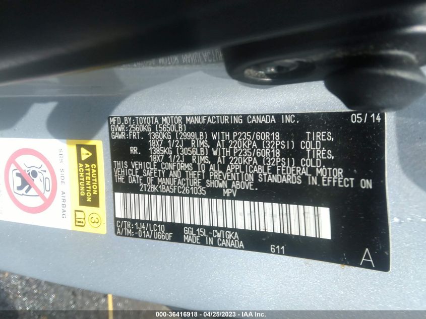 2015 LEXUS RX 350 - 2T2BK1BA5FC261035