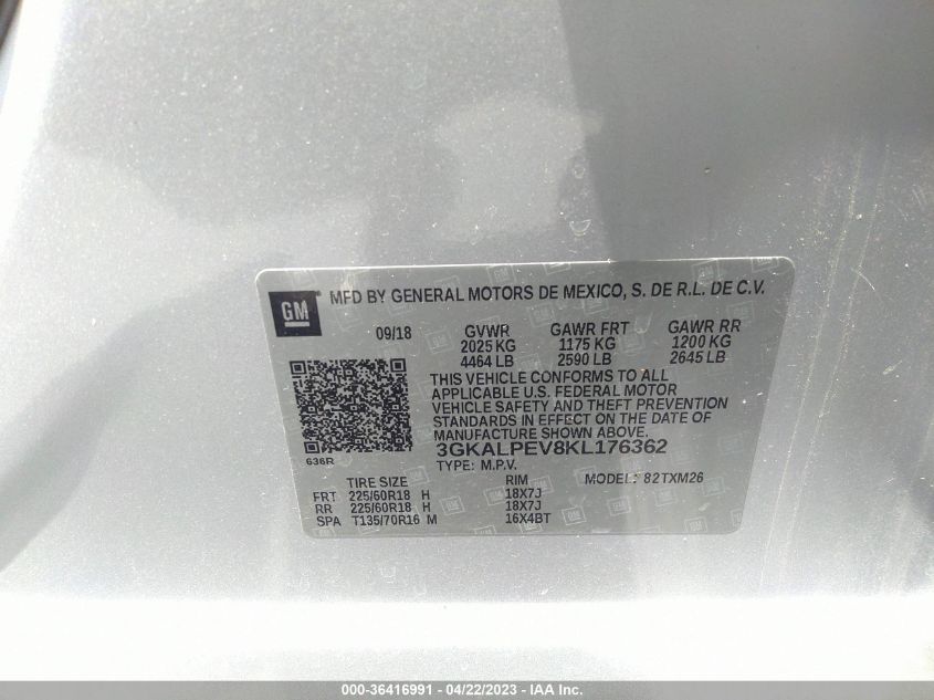 2019 GMC TERRAIN SLT - 3GKALPEV8KL176362