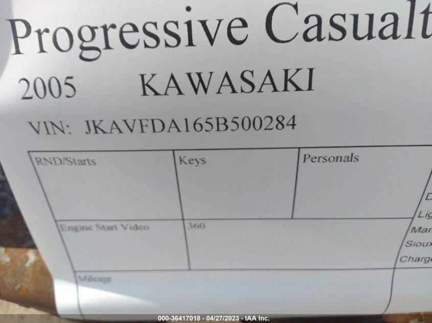 2005 KAWASAKI KVF750 A1 JKAVFDA165B500284