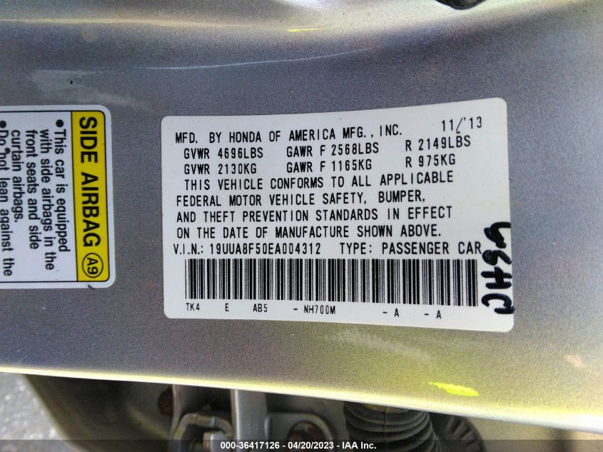2014 ACURA TL TECH - 19UUA8F50EA004312