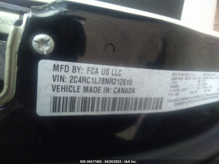 2022 CHRYSLER PACIFICA HYBRID TOURING L - 2C4RC1L78NR212610
