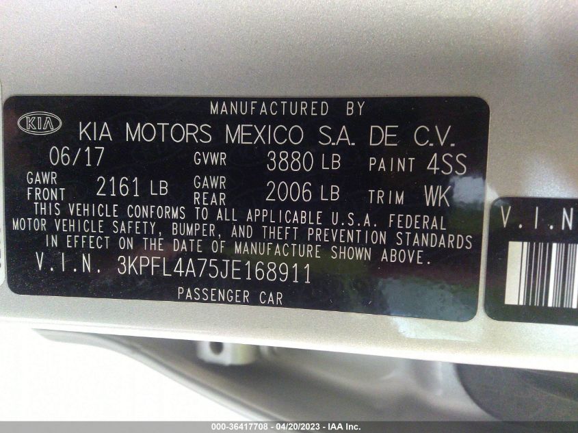 2018 KIA FORTE LX - 3KPFL4A75JE168911