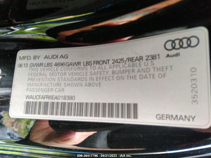 2014 AUDI A5 PREMIUM - WAUCFAFR6EA018380