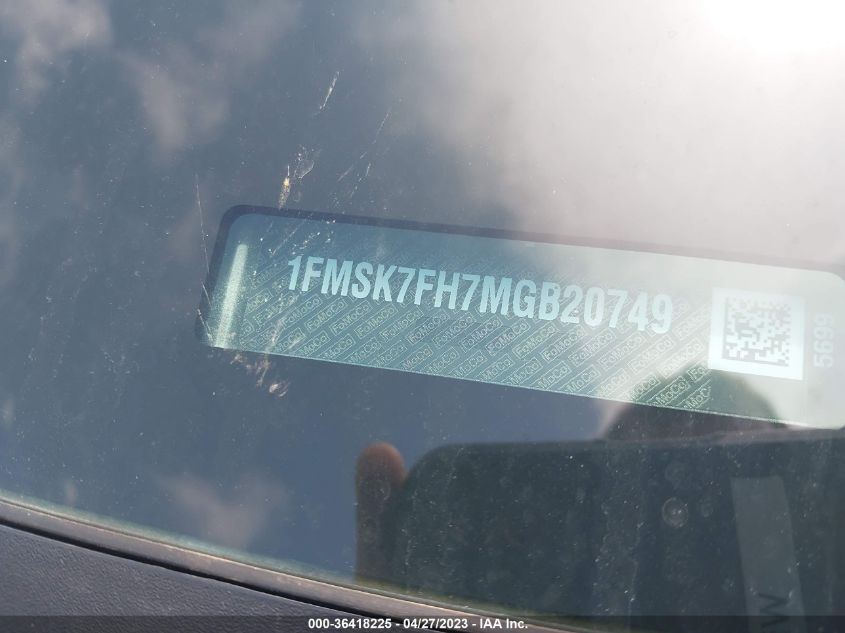 2021 FORD EXPLORER LIMITED - 1FMSK7FH7MGB20749