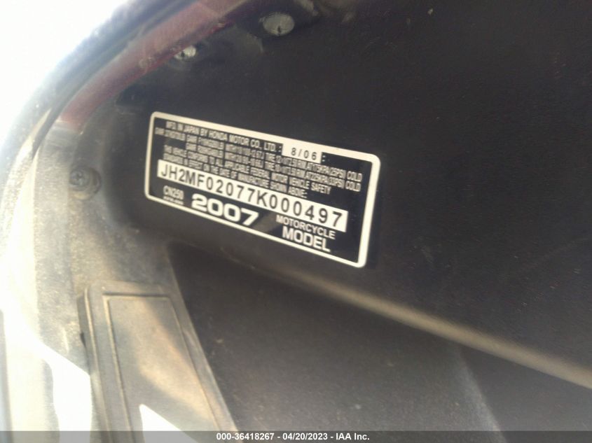 2007 HONDA CN250 JH2MF02077K000497