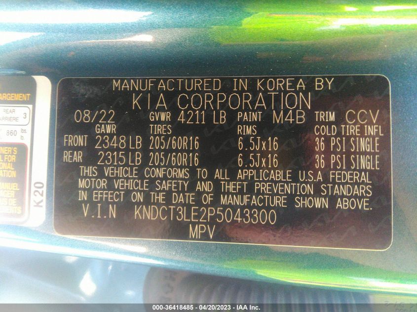 2023 KIA NIRO SX - KNDCT3LE2P5043300