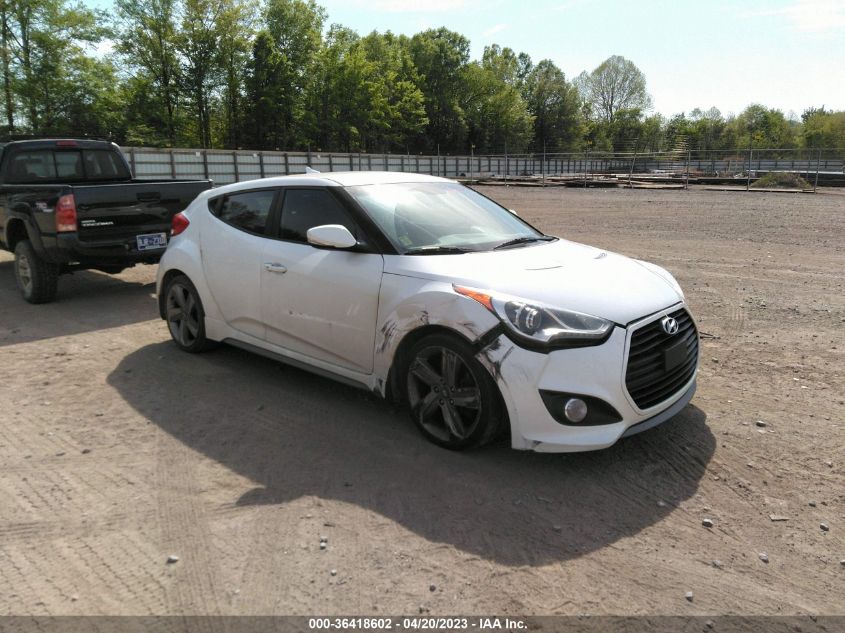 2013 HYUNDAI VELOSTER TURBO W/BLUE INT - KMHTC6AE3DU163219