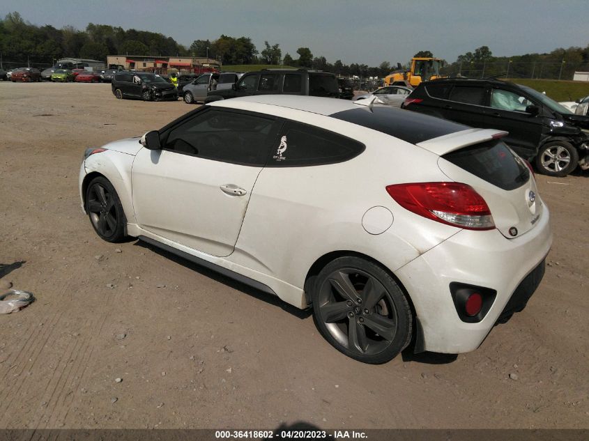 2013 HYUNDAI VELOSTER TURBO W/BLUE INT - KMHTC6AE3DU163219