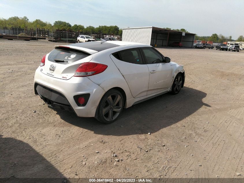 2013 HYUNDAI VELOSTER TURBO W/BLUE INT - KMHTC6AE3DU163219