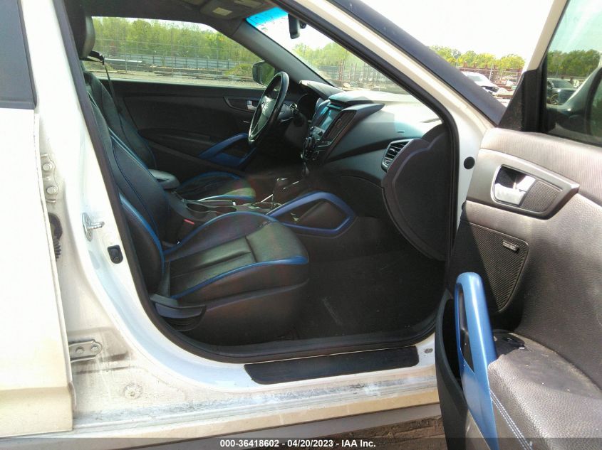 2013 HYUNDAI VELOSTER TURBO W/BLUE INT - KMHTC6AE3DU163219