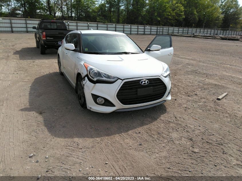2013 HYUNDAI VELOSTER TURBO W/BLUE INT - KMHTC6AE3DU163219
