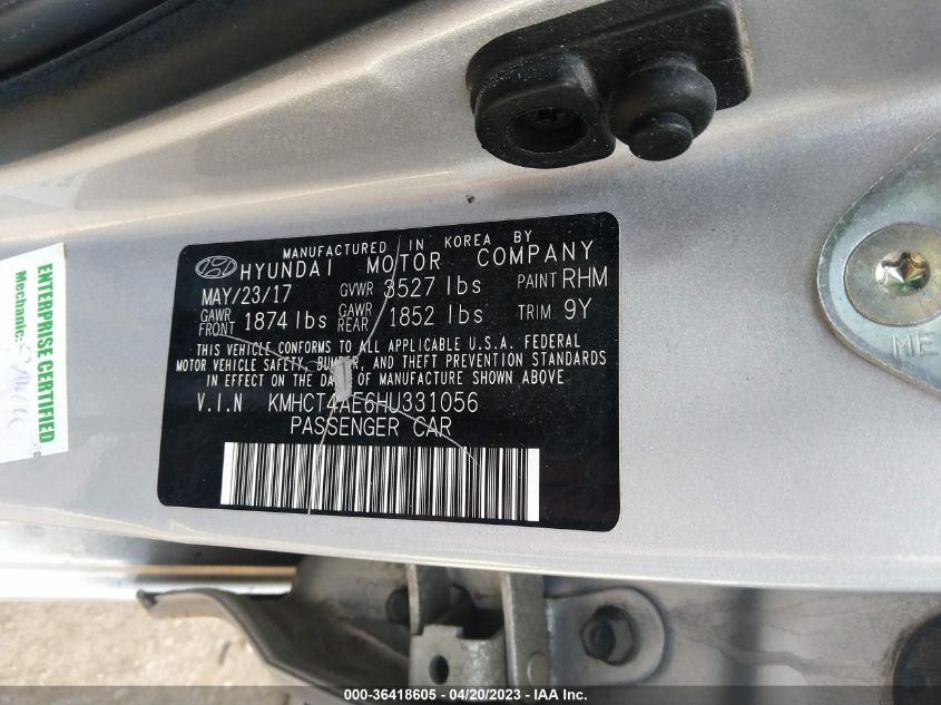 2017 HYUNDAI ACCENT SE - KMHCT4AE6HU331056