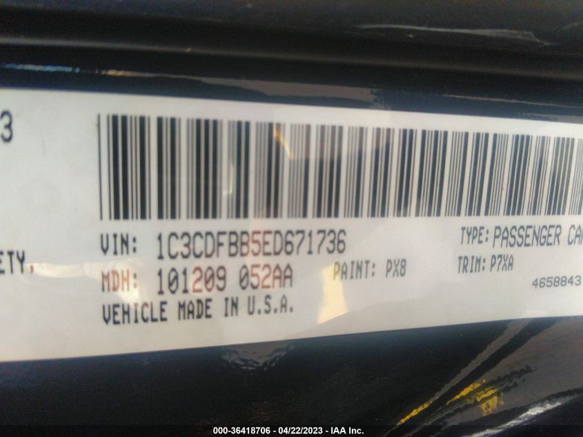 2014 DODGE DART SXT - 1C3CDFBB5ED671736