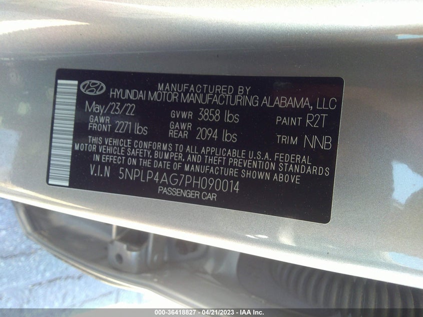 VIN 5NPLP4AG7PH090014 2023 HYUNDAI ELANTRA LIMITED