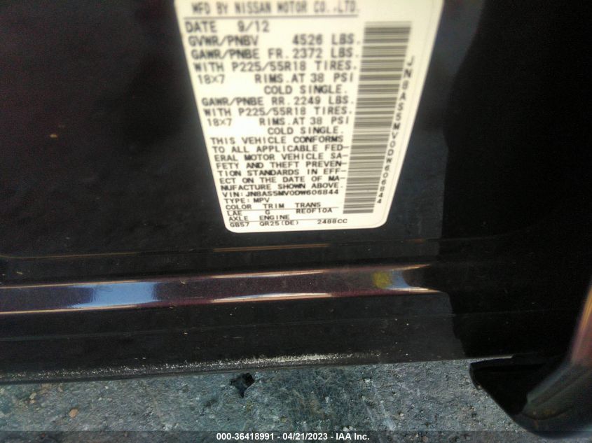 2013 NISSAN ROGUE SL - JN8AS5MV0DW606844