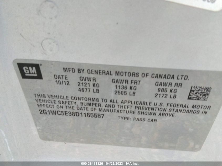 2013 CHEVROLET IMPALA LTZ - 2G1WC5E38D1165587
