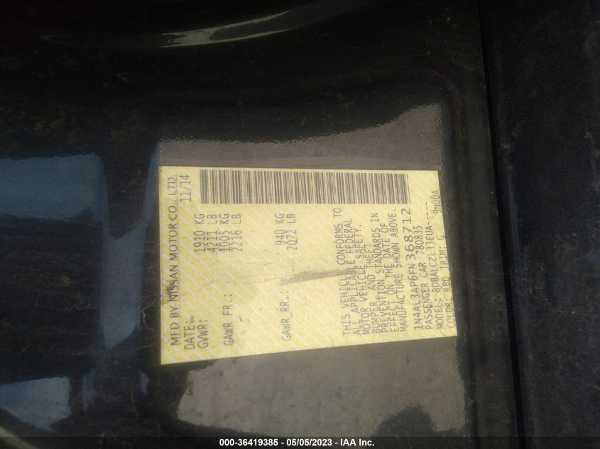 2015 NISSAN ALTIMA 2.5 - 1N4AL3AP6FN368712