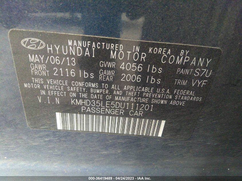 2013 HYUNDAI ELANTRA GT - KMHD35LE5DU111201