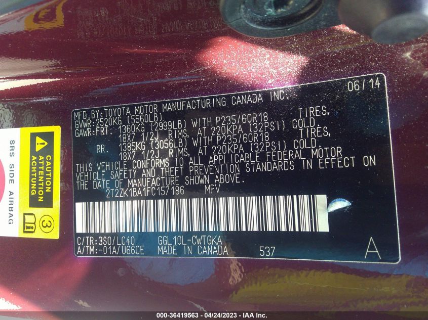 2015 LEXUS RX 350 - 2T2ZK1BA1FC157186