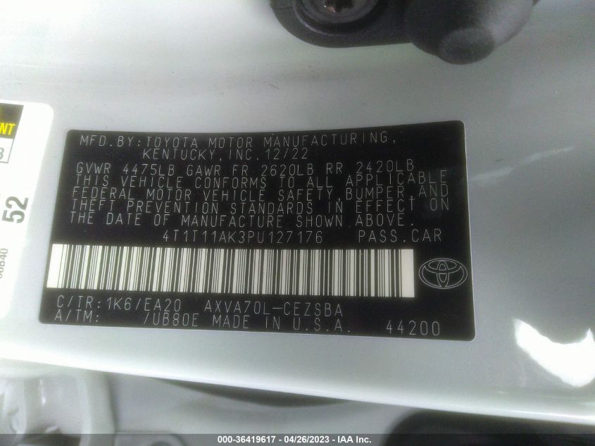 2023 TOYOTA CAMRY SE - 4T1T11AK3PU127176