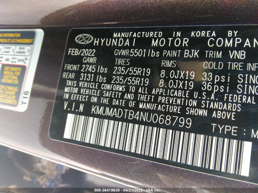 2022 GENESIS GV70 2.5T - KMUMADTB4NU068799