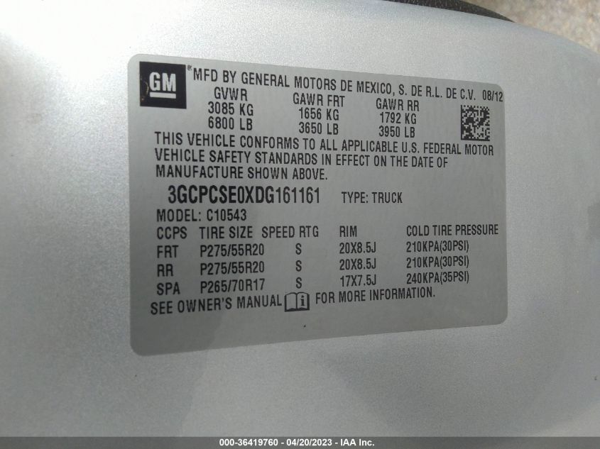 2013 CHEVROLET SILVERADO 1500 LT - 3GCPCSE0XDG161161