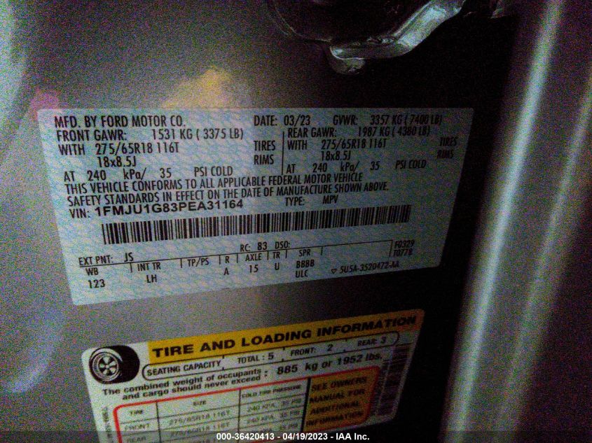 2023 FORD EXPEDITION XL - 1FMJU1G83PEA31164