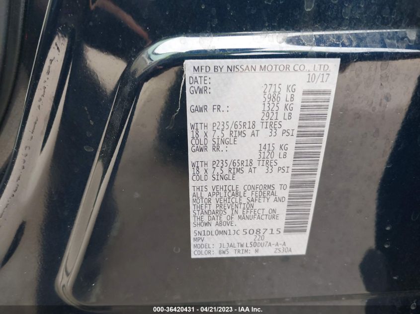 2018 INFINITI QX60 - 5N1DL0MN1JC508715