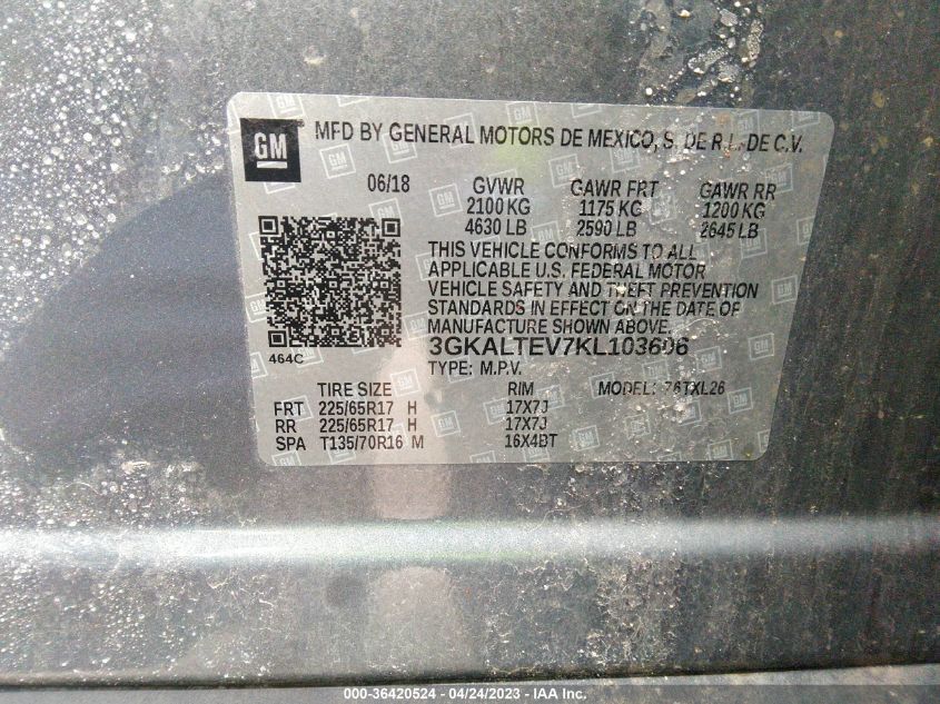 2019 GMC TERRAIN SLE - 3GKALTEV7KL103606