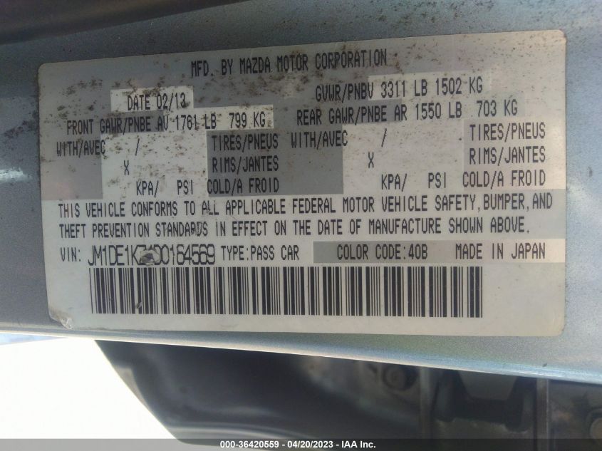 2013 MAZDA MAZDA2 SPORT - JM1DE1KZ4D0164569