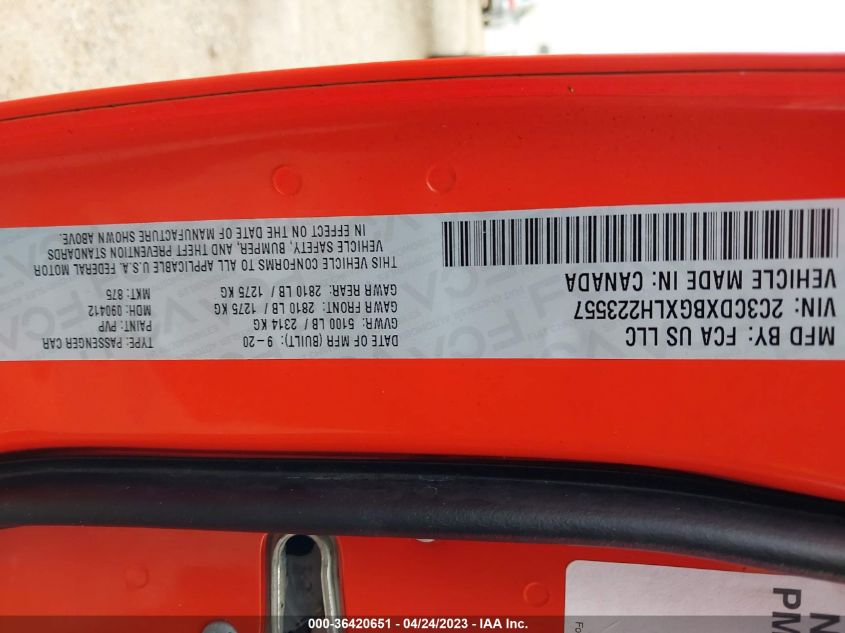2020 DODGE CHARGER SXT - 2C3CDXBGXLH223557