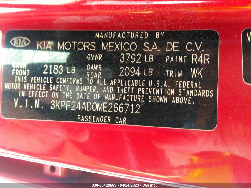 2021 KIA FORTE LXS - 3KPF24AD0ME266712