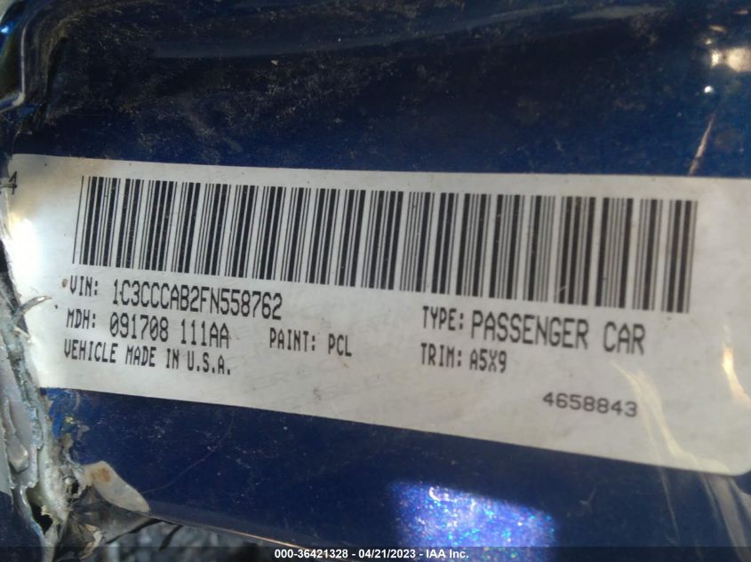 2015 CHRYSLER 200 LIMITED - 1C3CCCAB2FN558762