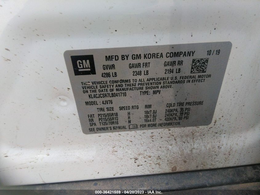 2020 BUICK ENCORE ESSENCE - KL4CJCSB7LB041710