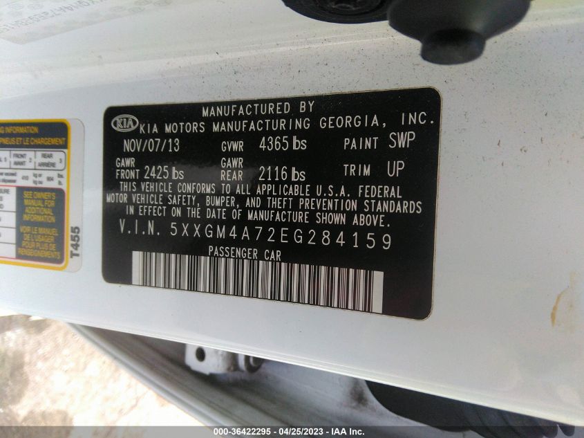 2014 KIA OPTIMA LX - 5XXGM4A72EG284159