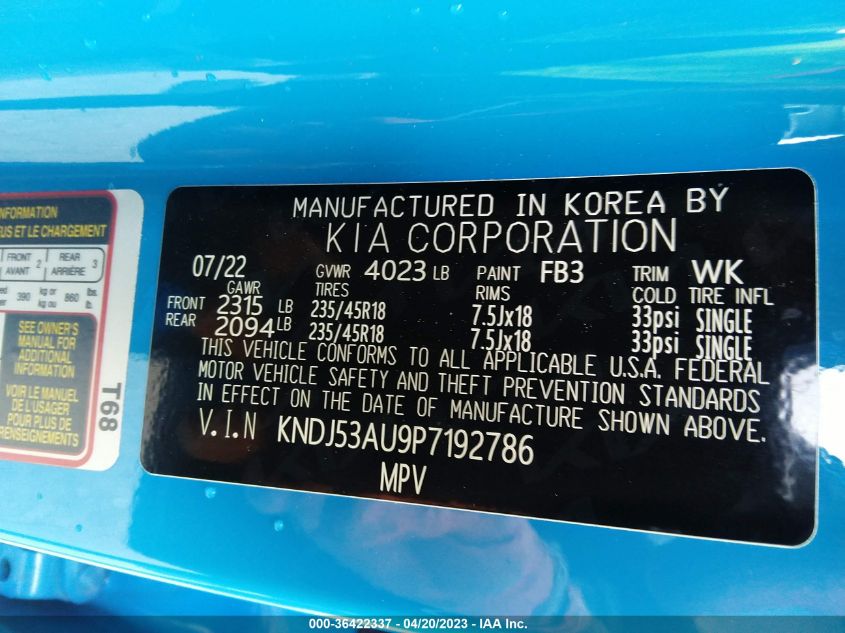 2023 KIA SOUL GT-LINE - KNDJ53AU9P7192786