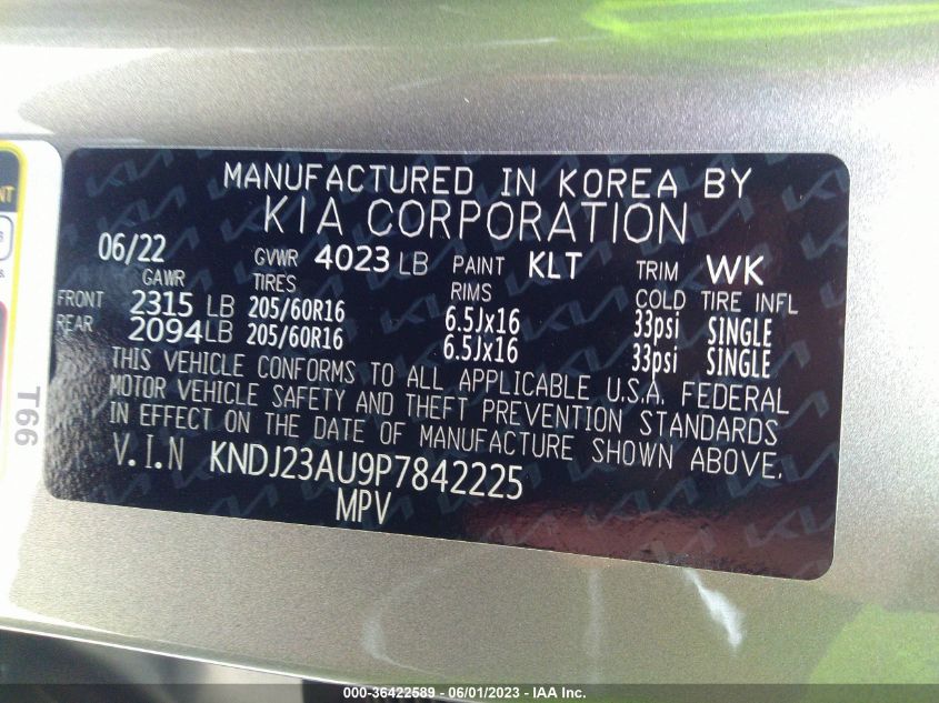 2023 KIA SOUL LX - KNDJ23AU9P7842225