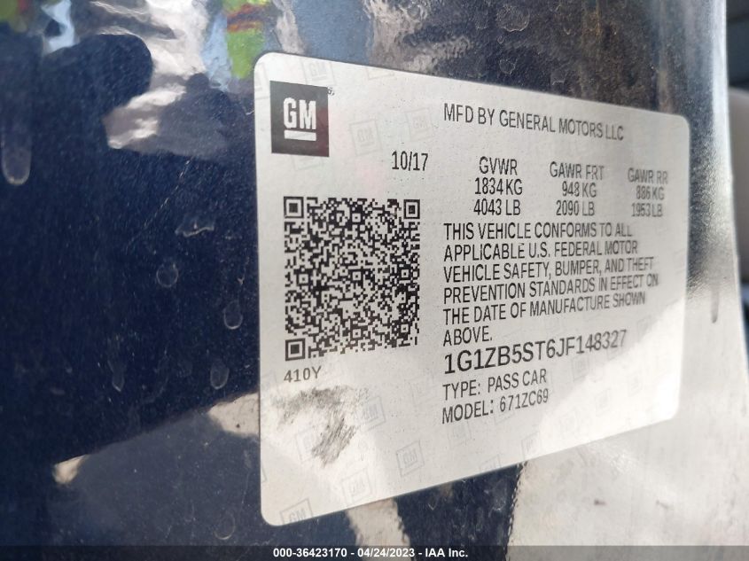2018 CHEVROLET MALIBU LS - 1G1ZB5ST6JF148327