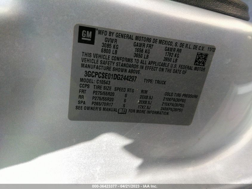 2013 CHEVROLET SILVERADO 1500 LT - 3GCPCSE01DG244297