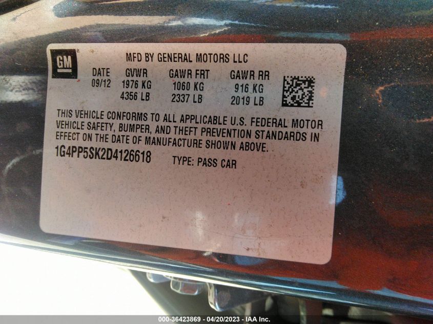 VIN 1G4PP5SK2D4126618 2013 BUICK VERANO no.9