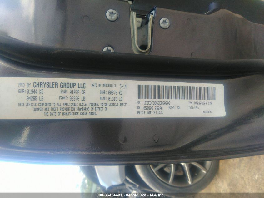 2014 DODGE DART SXT - 1C3CDFBB6ED860203