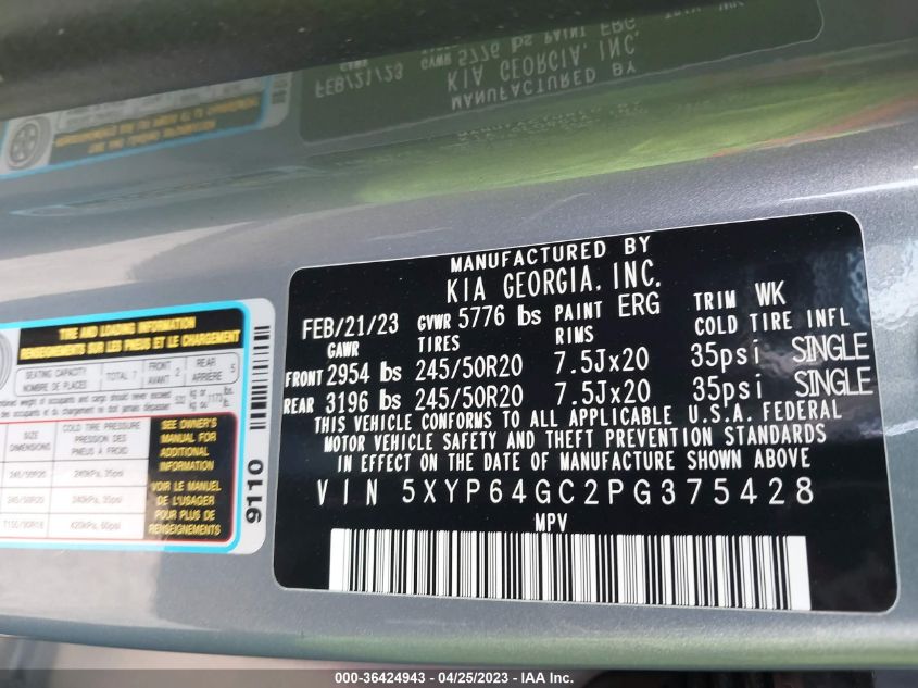 2023 KIA TELLURIDE S - 5XYP64GC2PG375428